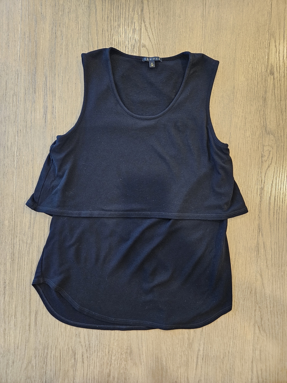 Theory Black Layered Two Tier Tank Top Sz. P/TP